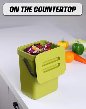 Hanging Plastic Trash Can, Compost Bin Indoor Kitchen Sealed, Odor-Free Food Scrap Container, Small Trash Can with Lid.