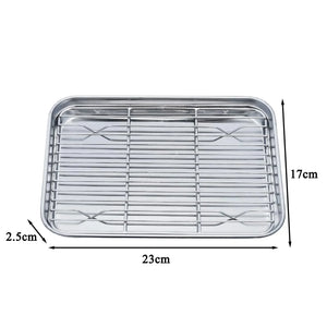 Baking Tray with Removable Cooling Rack Set Stainless Steel Baking Pan Sheet Non Toxic , Used for Oven, BBQ Tray Dishwasher Safe