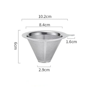 Reusable Coffee Filter Holder Versatile Double Layer Stainless Steel Coffee Tea Strainer Coffee Accessories Coffee Making Tool
