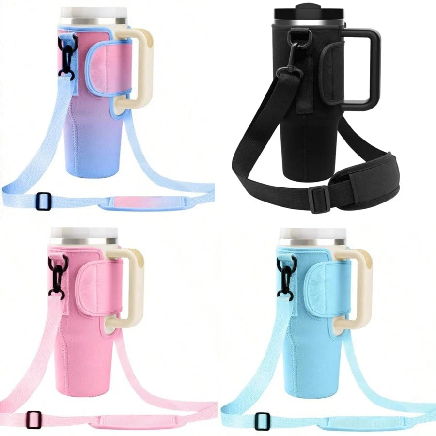1PC Water Bottle Carrier Bag for Large Capacity Tumbler Cup with Handle Water Bottle Cup Sleeve with Adjustable Shoulder Strap