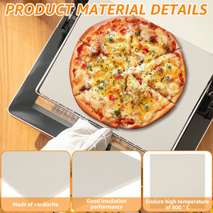 Square Pizza Stone 12Inch Heat Resistant Cordierite Pizza Baking Stone Bread Pan for Oven Grilling BBQ Cookies Pies Pastry Bread