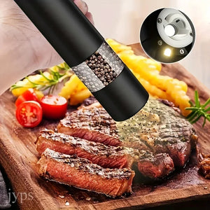 Battery Electric Automatic Mill Pepper and Salt Grinder with LED Light Adjustable Coarseness Spice Grinder Kitchen Cooking Tool