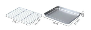 Stainless Steel Baking Pan Tray with Wire Rack Cake Baking BBQ Pan Tray Plate Oven Brownie Rack Cooking Roasting Grilling Tool