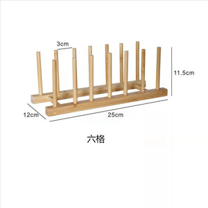 2026 DIY Locker Bamboo Drain Rack Wooden Plate Rack Dish Rack Kitchen Organizer for Plates/Cutting Boards/Plates/Cups/Pot Lid