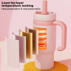 710ML Stainless Steel Whale Fountain Tumbler with Handle Leak Proof Whale Squirt Drinking Cup Water Bottle with Straw Creative G