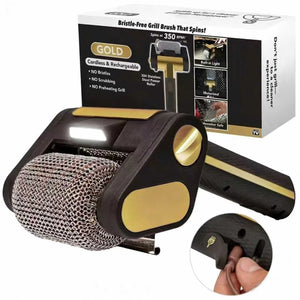 2026 Hot Electric Grill Brush Rechargeable with Led Light 304 Stainless Steel Replaceable Heads Bbq Grill Cleaner for Barbecue