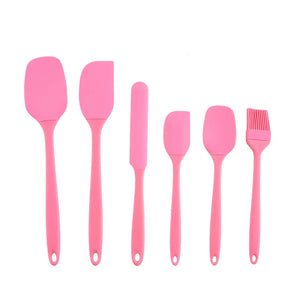 Silicone Kitchenware 6-Piece Set, Cream Scraper, Spatula, Oil Brush, Size Scraper Set Baking Tool, Non-Integrated Hand
