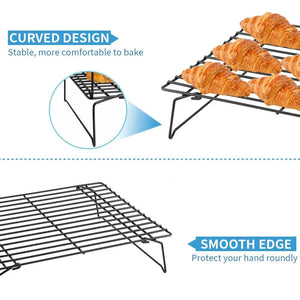 Non Stick Wire Grid Baking Tray Cake Cooling Rack Stainless Steel Oven Kitchen Pizza Bread Cookie Holder Barbecue Shelf