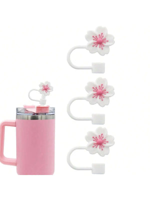 Flower Silicone Straw Covers for Stanley Cup Cute Silicone Flower Shape Drinking Dust Cap Straw Tips Cover Cup Accessories