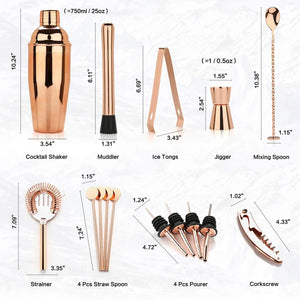 Cocktail Shaker Making Set,16Pcs Bartender Kit for Mixer Wine Martini, Stainless Steel Bar Tools, Home Drink Party Accessories