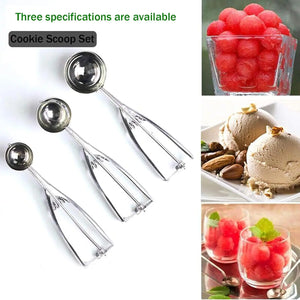 Cookie Scoop with Trigger for Kitchen Family Ice Cream Cookie Cupcake Muffin Meatbal Stainless Steel Ice Cream Scooper