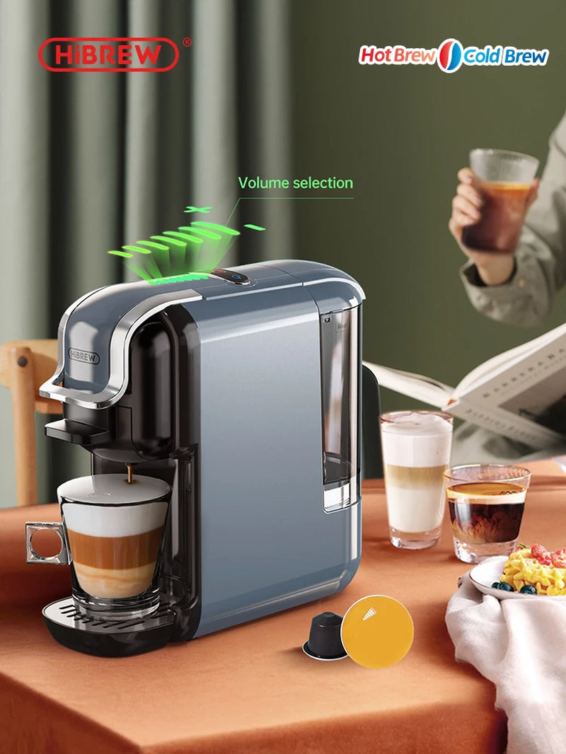 Multiple Capsule Coffee Machine, Hot/Cold Dolce Gusto Milk Nespresso Capsule ESE Pod Ground Coffee Cafeteria 20Bar 5 in 1