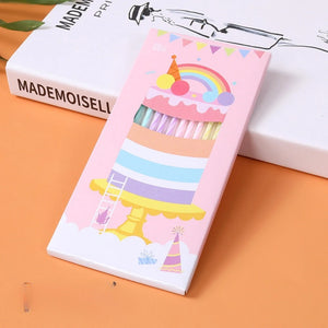 12/48Pcs/1Case Birthday Candles Spiral Cake Candles Long Thin Cake Candles for Wedding Party and Cake Decoration