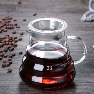 360/600/800Ml Heat Resistant Coffee Pot Clear Glass Kettle Sharing Pot with Lids, Pour over Coffee Espresso Maker Accessories