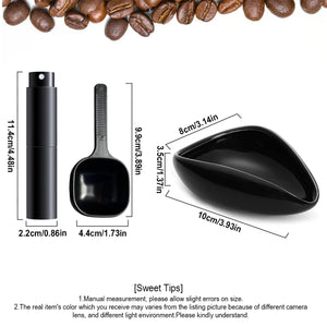 Coffee Bean Dosing Cup & Spray Bottle Kit for Bar, Static Reduction Ceramic Single Dose Tray, Barista Accessories Set