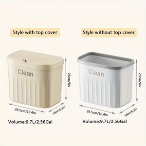 12L Kitchen Trash Can Wall Mounted Hanging Trash Bin with Lid Garbage Can for Cabinet under Sink Waste Garbage Compost Bin Trash
