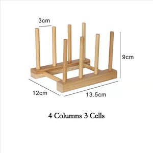2026 DIY Locker Bamboo Drain Rack Wooden Plate Rack Dish Rack Kitchen Organizer for Plates/Cutting Boards/Plates/Cups/Pot Lid