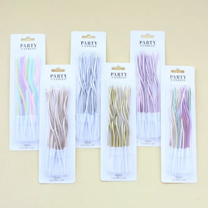 12/48Pcs/1Case Birthday Candles Spiral Cake Candles Long Thin Cake Candles for Wedding Party and Cake Decoration