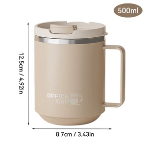 Double Wall Insulated Coffee Mug 304 Stainless Steel Milk Coffee Cup with Handle Leak-Proof Drinking Cup Adult Student Drinkware