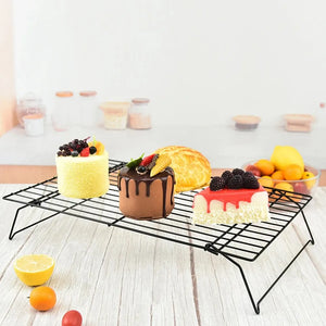Non Stick Wire Grid Baking Tray Cake Cooling Rack Stainless Steel Oven Kitchen Pizza Bread Cookie Holder Barbecue Shelf
