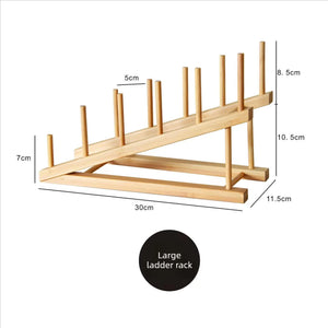 2026 DIY Locker Bamboo Drain Rack Wooden Plate Rack Dish Rack Kitchen Organizer for Plates/Cutting Boards/Plates/Cups/Pot Lid