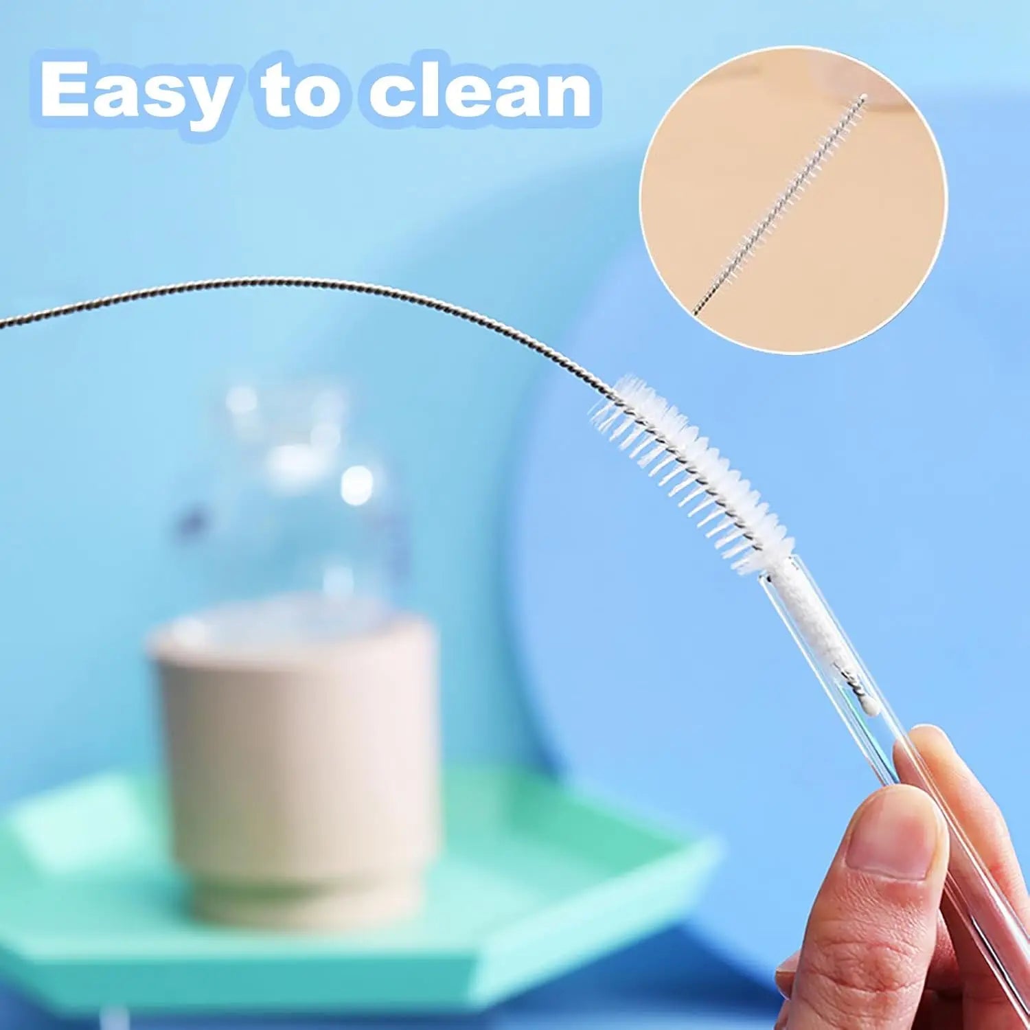 5-Piece Straw Cleaner Brush Kit for Stanley - (3-Size) Extra Long Pipe Cleaners, Straw Cleaning Brush for Tumbler, Sippy Cup