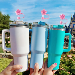 Flower Silicone Straw Covers for Stanley Cup Cute Silicone Flower Shape Drinking Dust Cap Straw Tips Cover Cup Accessories