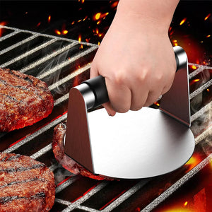 Burger Press, Hamburger Smasher Tool for Griddle, Stainless Steel Ham Patty Press with Anti-Scald Handle, 5.5" Non Stick Grill P