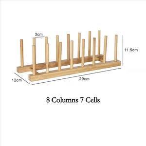 2026 DIY Locker Bamboo Drain Rack Wooden Plate Rack Dish Rack Kitchen Organizer for Plates/Cutting Boards/Plates/Cups/Pot Lid