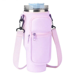 Water Bottle Carrier Bag for Stanley 40Oz Tumbler with Handle Water Bottle Holder with Adjustable Shoulder Strap with Pocket