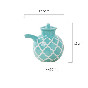 Bpa-Free Olive Oil Dispenser Underglaze Embossed Ceramic Oil Vinegar Can Kitchen Accessories Storage Dispenser Container Bottle