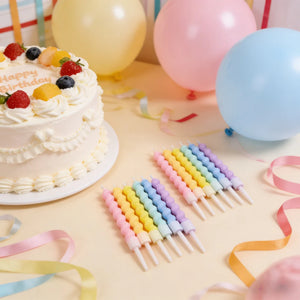6/12Ps Cakelove Colorful Birthday Candles with Stand Star Heart Cake Candle Baby Children Birthday Party Supplies Wedding Decor