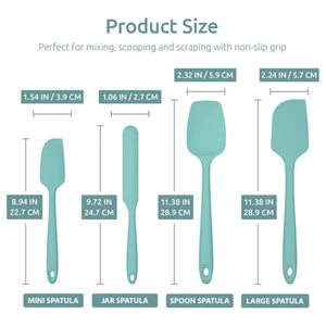 Kitchen Silicone Spatula Set, 600ºf High Heat Flex Silicone Scraper with Nonslip Handle for Cooking Mixing Baking Serving Stirri