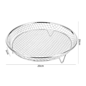New Durable Stackable Air Fryer Rack Non-Stick Stainless Steel Airfryer Tray Grill Basket Kitchen Gadgets