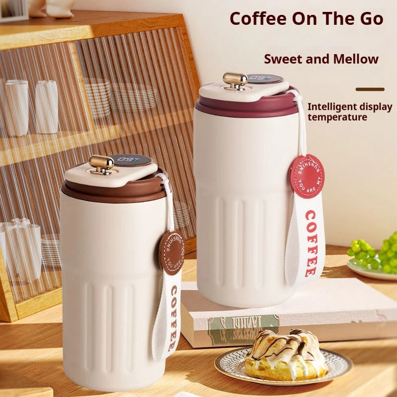 450ML LED Temperature Display Coffee Cup Keep Cold and Heat Thermal Mug Travel Vacuum Flask Stainless Steel Thermo Water Bottle