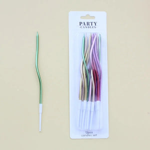12/48Pcs/1Case Birthday Candles Spiral Cake Candles Long Thin Cake Candles for Wedding Party and Cake Decoration