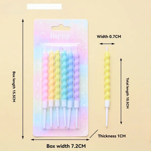 6/12Ps Cakelove Colorful Birthday Candles with Stand Star Heart Cake Candle Baby Children Birthday Party Supplies Wedding Decor