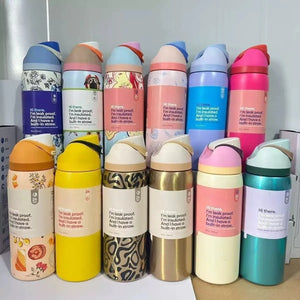 Portable Fruit Car Cup Thermoses Summer Soccer Stainless Steel Insulated Cup 32OZ Large-Capacity Football Water Bottles