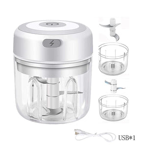 100Ml/250Ml Electric Mini Garlic Press Chopper - Rechargeable USB Masher with Powerful Lithium Battery, Easy Meat Grinder