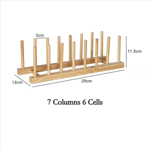 2026 DIY Locker Bamboo Drain Rack Wooden Plate Rack Dish Rack Kitchen Organizer for Plates/Cutting Boards/Plates/Cups/Pot Lid
