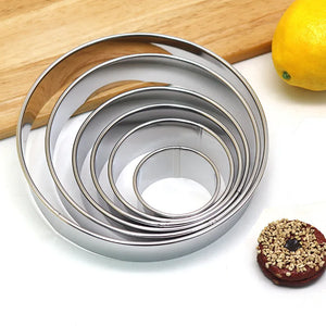 12Pcs Cookie Cutter & Mousse Ring Set Food Grade Stainless Steel Rolled Edge round Molds for Biscuit Donut Fondant Home Baking