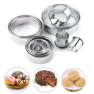 11Pcs/Set Stainless Steel round Cookie Biscuit Cutters DIY Pastry Baking Circle Ring Molds