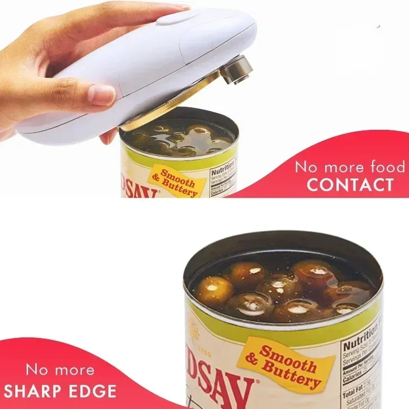 Portable Automatic Can Opener Electric Can Opener Hands-Off/Smooth Edge/Battery Operated One Touch Opener Electric Can Openers