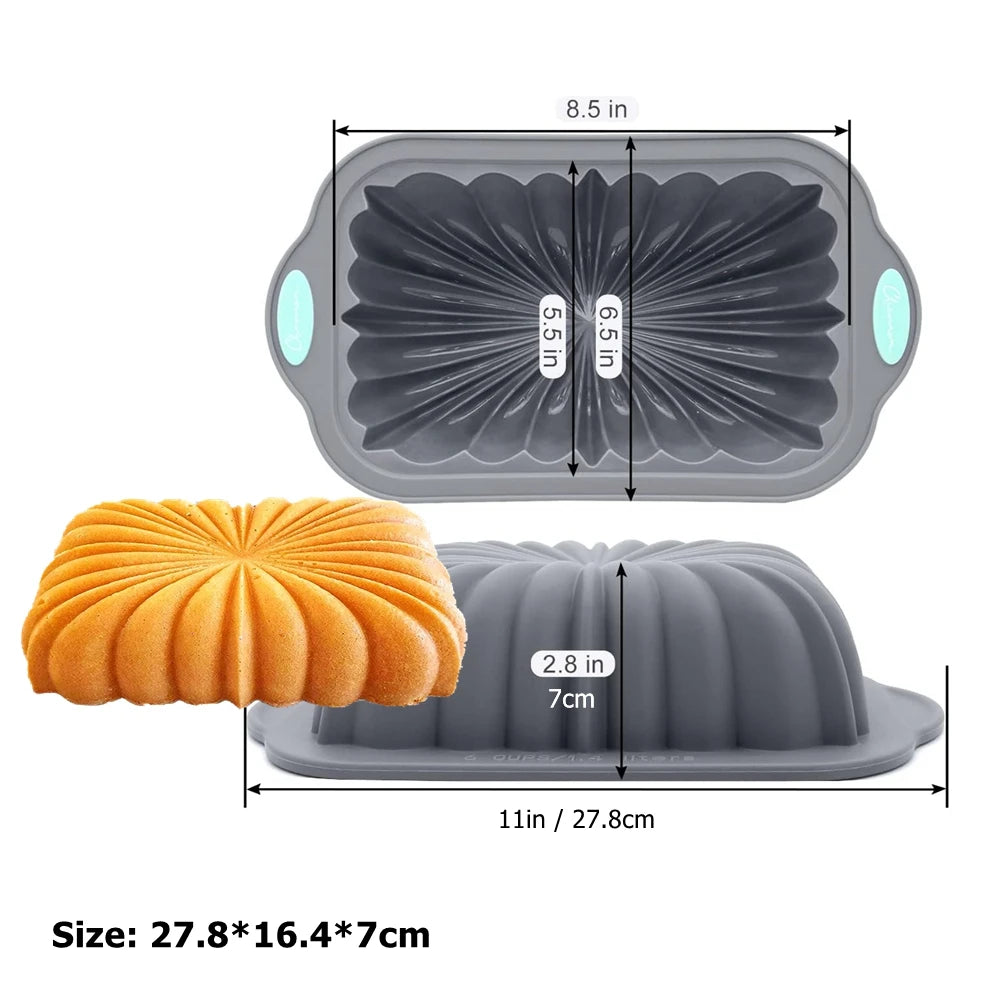 Silicone Cake Pan Non-Stick 8-10-Inch Food Grade Silicone Cake Mold Baking Pan Toast Tray Bread Pan Dessert Bakeware Cake Tools