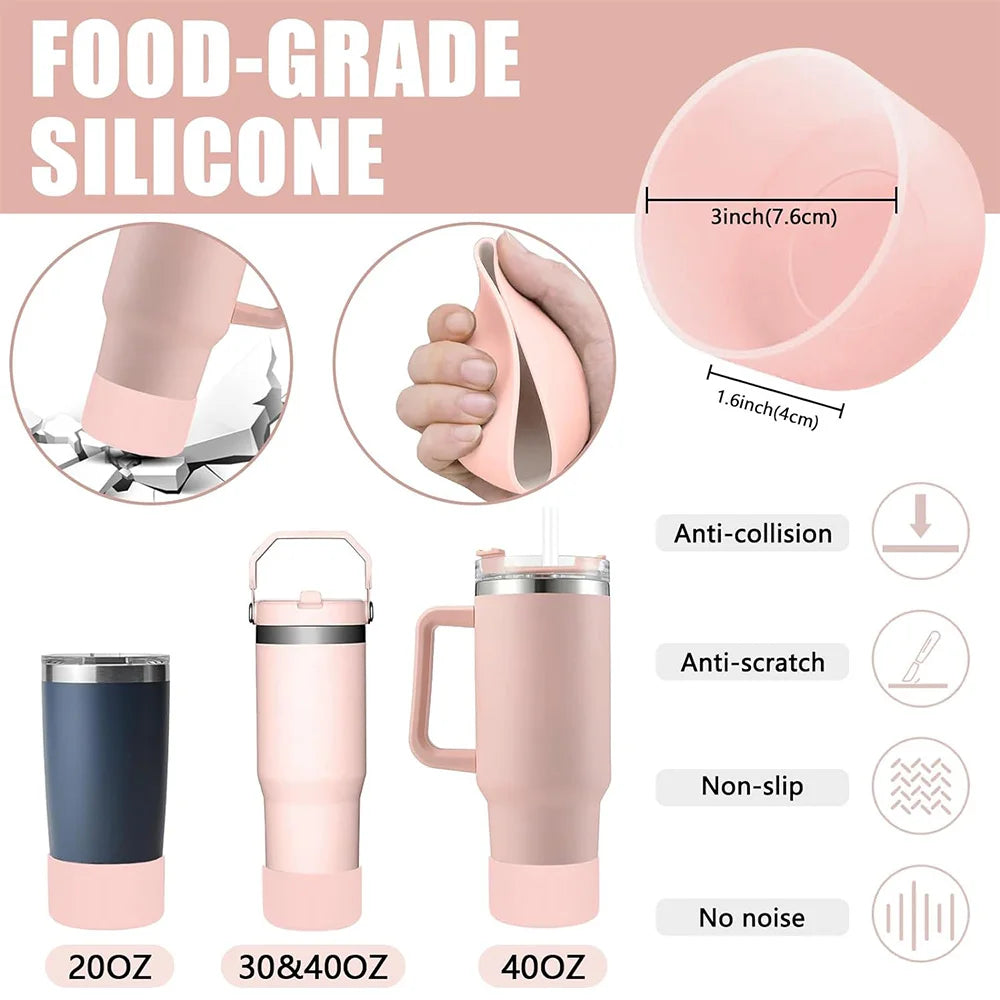 9Pcs Accessories Set 3 Spill Proof Stopper Flowers Straw Cover Boot 2 Straw and Brush and 1 Flower Charm Chain for Stanley Cup