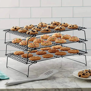 Non Stick Wire Grid Baking Tray Cake Cooling Rack Stainless Steel Oven Kitchen Pizza Bread Cookie Holder Barbecue Shelf