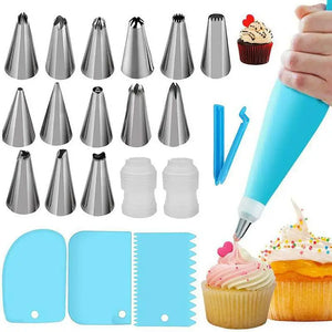 Stainless Steel Cake Decorating Nozzle Piping Bag Set Kitchen Confectionery Equipment Pastry Accessories Bakery Tool Kit