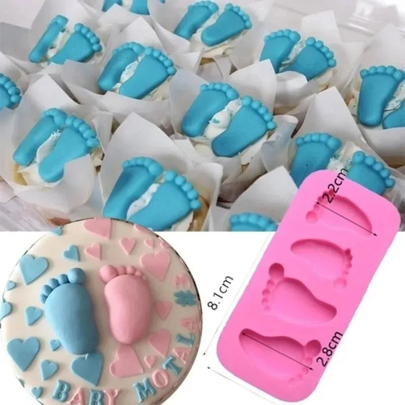 1PC Cake Mold Baby Foot Silicone Mold Chocolate Fondant Cake Decorating Baking Tool Bakeware Pudding Baking Paste Mold