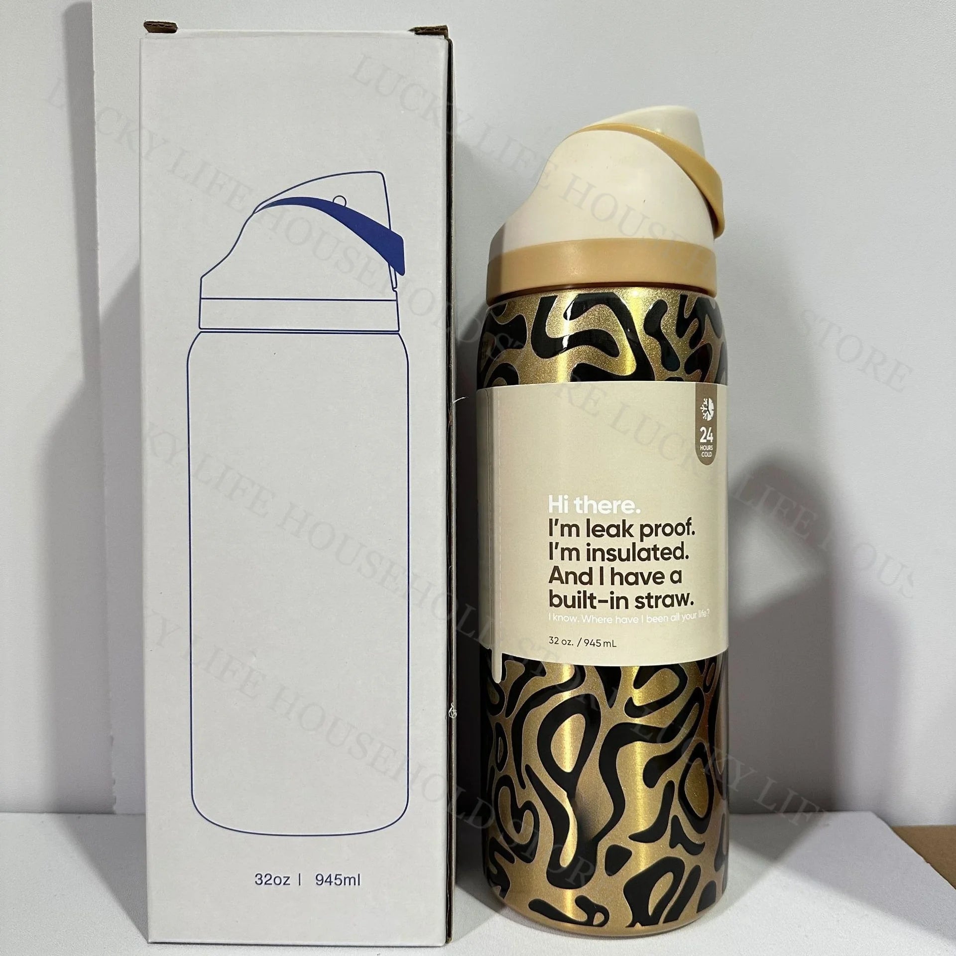 Portable Fruit Car Cup Thermoses Summer Soccer Stainless Steel Insulated Cup 32OZ Large-Capacity Football Water Bottles