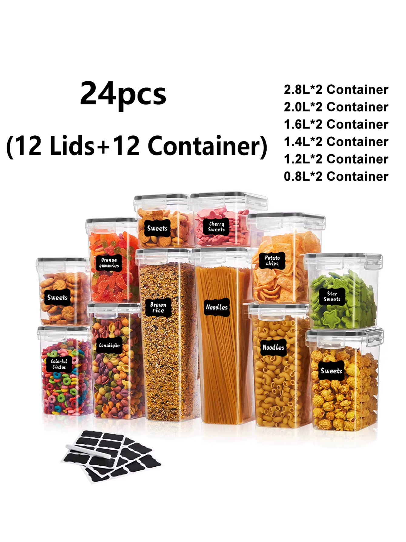 24/48Pcs, Sealed Food Storage Containers with Lids - Lunch Boxes Ideal for Organizing and Storing Grains, Rice, Pasta, Tea, Nuts